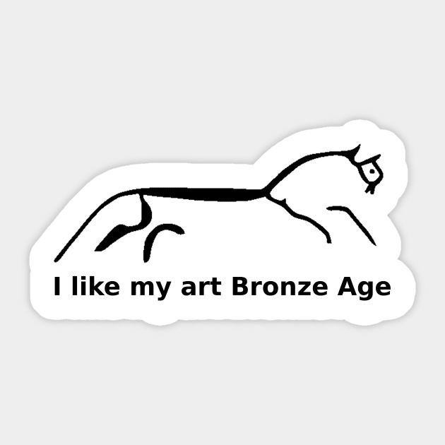 Uffington Horse: Bronze Age Art (black) Sticker by Artimaeus